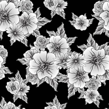 vintage çiçek desen arka plan vektör çizim