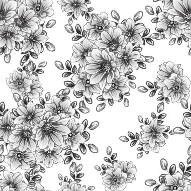 vintage çiçek desen arka plan vektör çizim