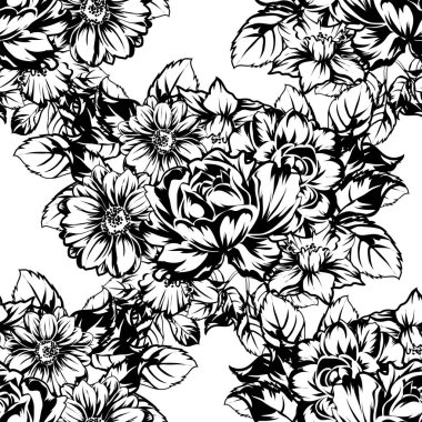 vintage çiçek desen arka plan vektör çizim