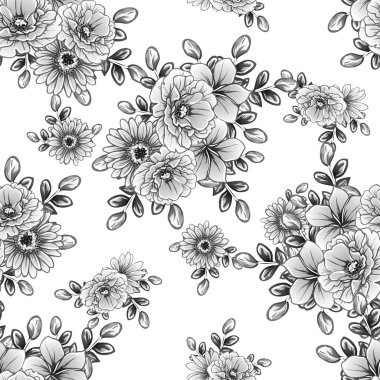 vintage çiçek desen arka plan vektör çizim