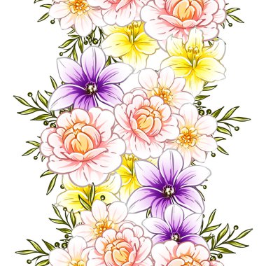 vektör çizim parlak çiçek desen arka plan