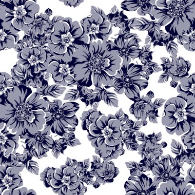 vintage çiçek desen arka plan vektör çizim