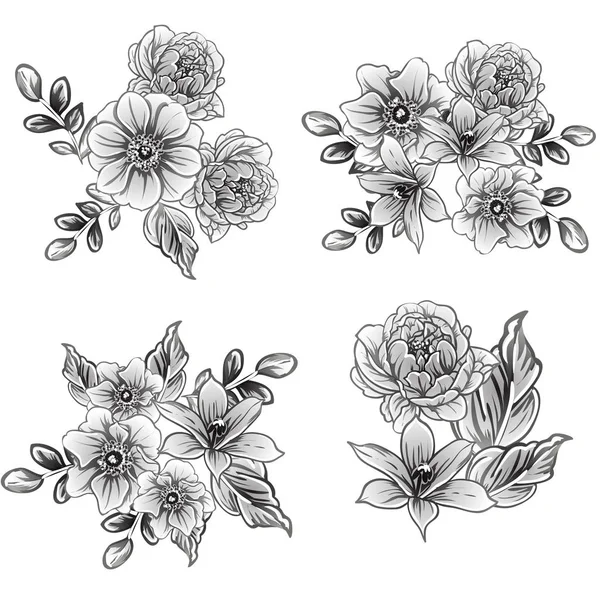 Vektorillustration Vintage Blommor Mönster Bakgrund — Stock vektor