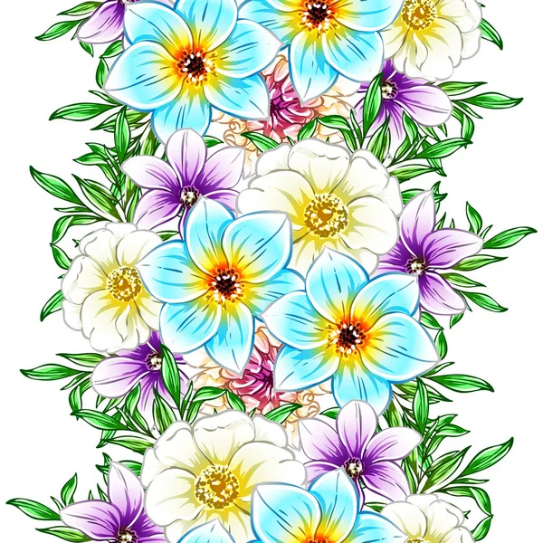 Vectorillustratie Van Heldere Bloemen Patroon Achtergrond — Stockvector