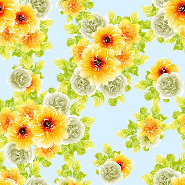 Vector Illustration Bright Flowers Pattern Background — Stock Vector