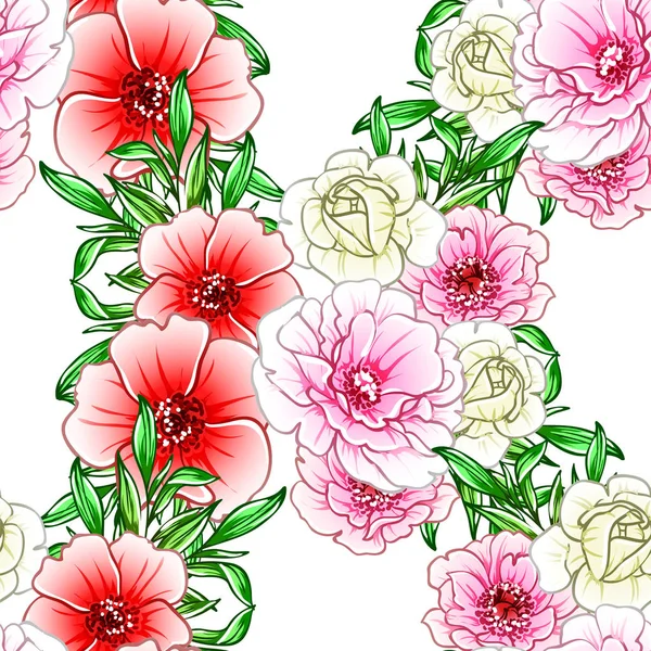 Vektor Illustration Von Hellen Blumen Muster Hintergrund — Stockvektor