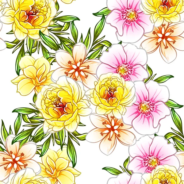 Vektor Illustration Von Hellen Blumen Muster Hintergrund — Stockvektor