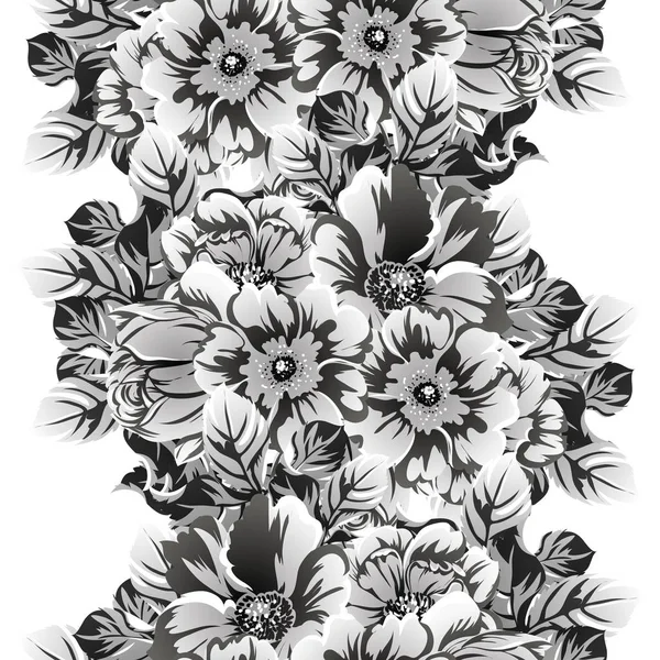 Vector Illustration Vintage Flowers Pattern Background — Stock Vector