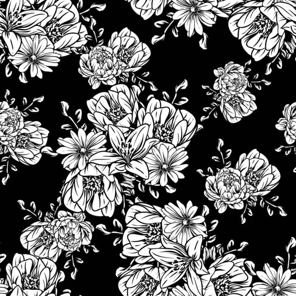 Vektor Illustration Von Vintage Blumen Muster Hintergrund — Stockvektor