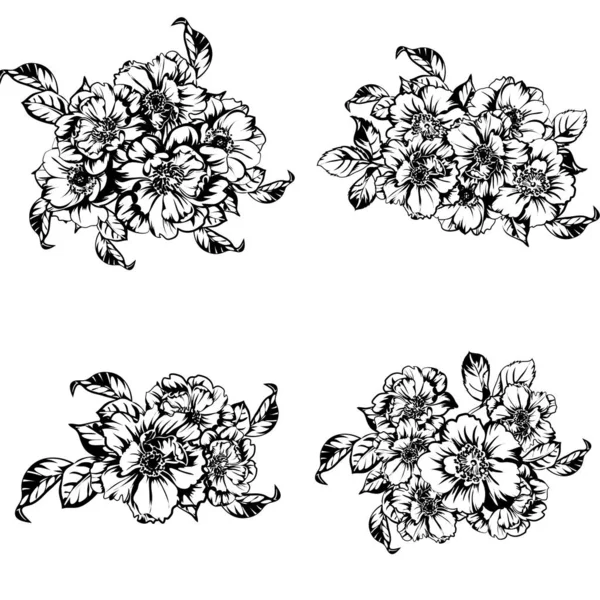 Illustration Vectorielle Fleurs Vintage Motif Fond — Image vectorielle