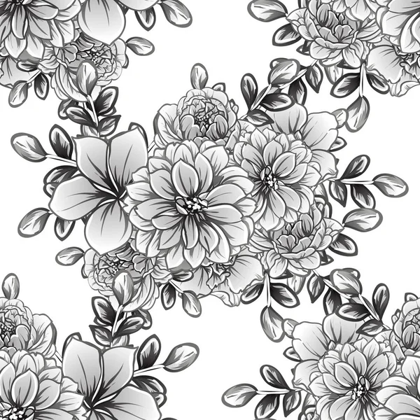 Vektorové Ilustrace Vintage Květiny Vzor Pozadí — Stockový vektor