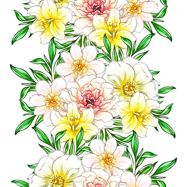 Vektor Illustration Von Hellen Blumen Muster Hintergrund — Stockvektor