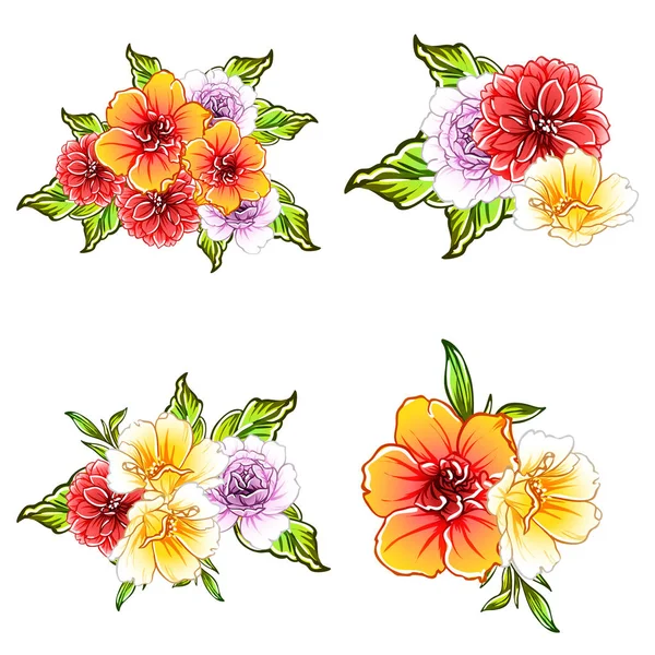 Illustrazione Vettoriale Fiori Luminosi Modello Sfondo — Vettoriale Stock