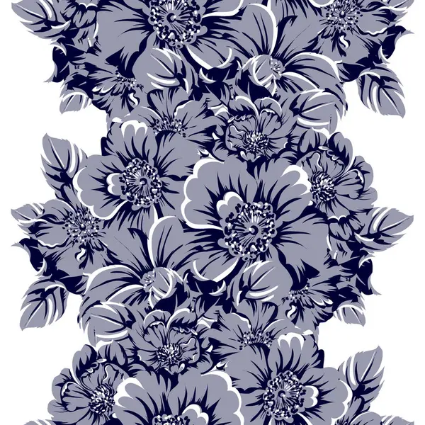 Ilustração Vetorial Fundo Padrão Flores Vintage — Vetor de Stock