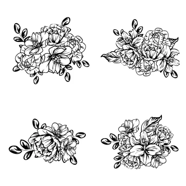 Illustration Vectorielle Fleurs Vintage Motif Fond — Image vectorielle