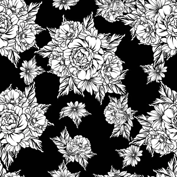 Vectorillustratie Van Vintage Bloemen Patroon Achtergrond — Stockvector