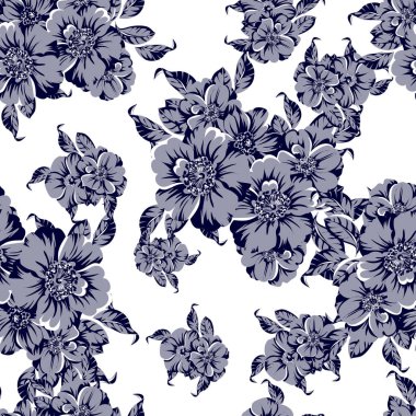 vintage çiçek desen arka plan vektör çizim