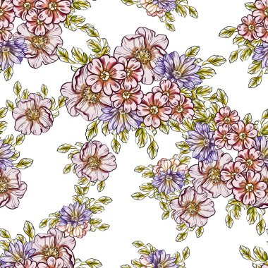 vektör çizim parlak çiçek desen arka plan