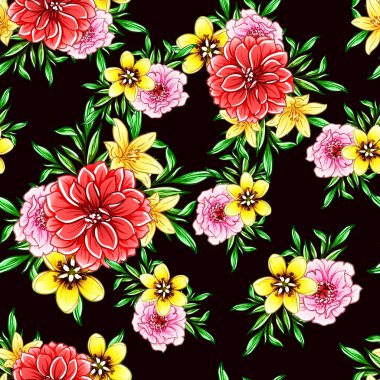 vektör çizim parlak çiçek desen arka plan