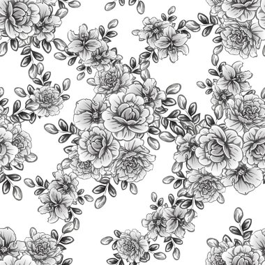 vintage çiçek desen arka plan vektör çizim
