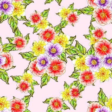 vektör çizim parlak çiçek desen arka plan