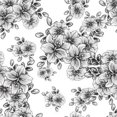 vintage çiçek desen arka plan vektör çizim
