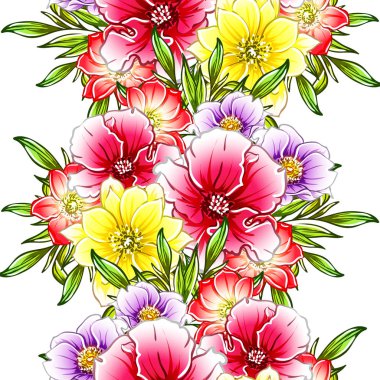 vektör çizim parlak çiçek desen arka plan