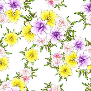 vektör çizim parlak çiçek desen arka plan