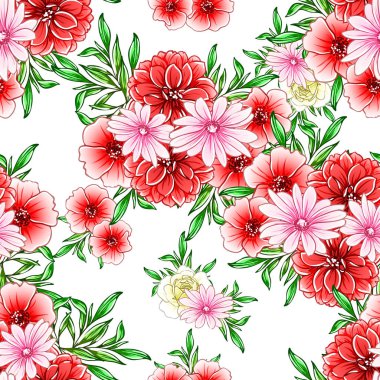 vektör çizim parlak çiçek desen arka plan