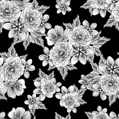 vintage çiçek desen arka plan vektör çizim