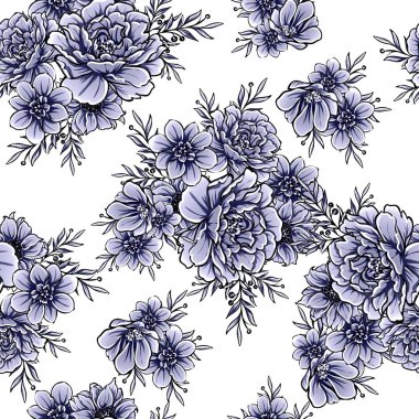 vintage çiçek desen arka plan vektör çizim