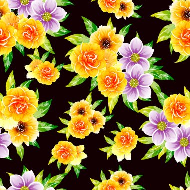 vektör çizim parlak çiçek desen arka plan