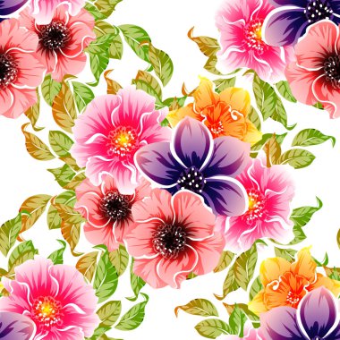 vektör çizim parlak çiçek desen arka plan