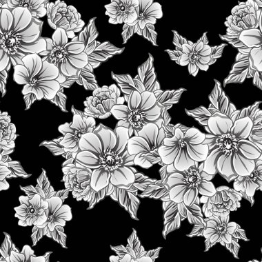 vintage çiçek desen arka plan vektör çizim