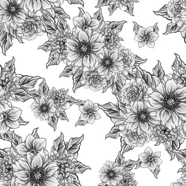 vintage çiçek desen arka plan vektör çizim