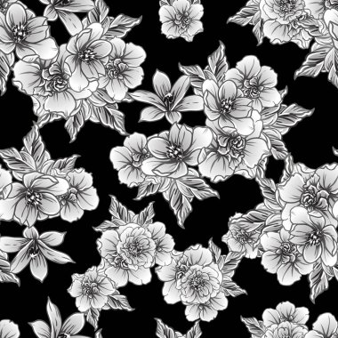 vintage çiçek desen arka plan vektör çizim