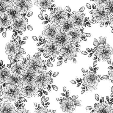 vintage çiçek desen arka plan vektör çizim