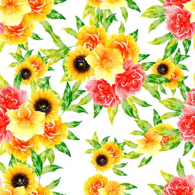 vektör çizim parlak çiçek desen arka plan