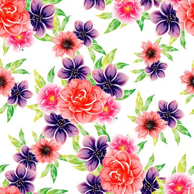 vektör çizim parlak çiçek desen arka plan