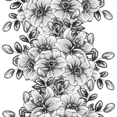 vintage çiçek desen arka plan vektör çizim