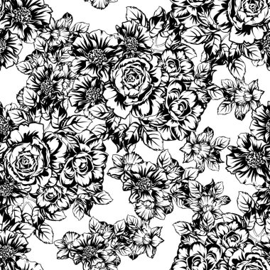 vintage çiçek desen arka plan vektör çizim