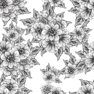 vintage çiçek desen arka plan vektör çizim