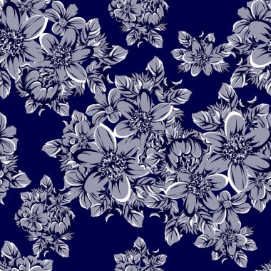 vintage çiçek desen arka plan vektör çizim