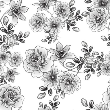vintage çiçek desen arka plan vektör çizim
