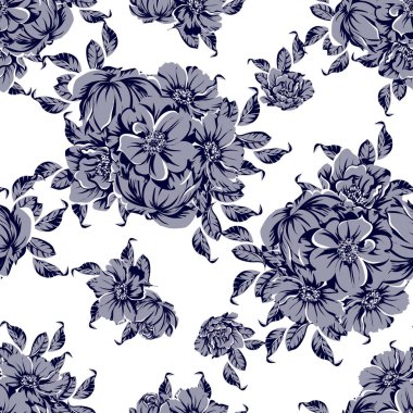 vintage çiçek desen arka plan vektör çizim