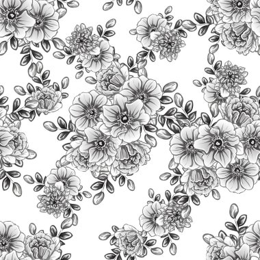 vintage çiçek desen arka plan vektör çizim