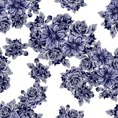 vintage çiçek desen arka plan vektör çizim