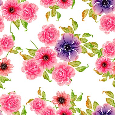 vektör çizim parlak çiçek desen arka plan