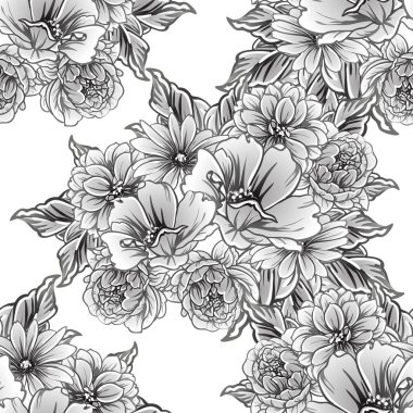 vintage çiçek desen arka plan vektör çizim
