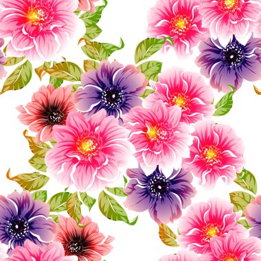 vektör çizim parlak çiçek desen arka plan
